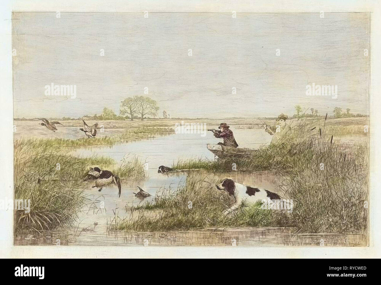 Duck Hunt, Elias Stark, 1859 - 1891 Foto Stock