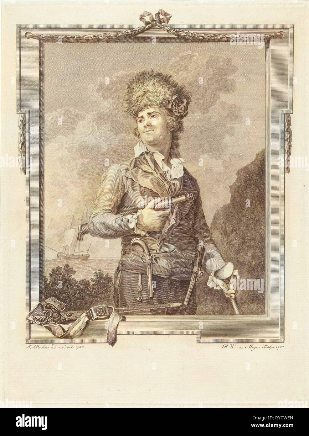 Ritratto di Pierre le Turcq, Pieter Willem van Megen, 1783 Foto Stock