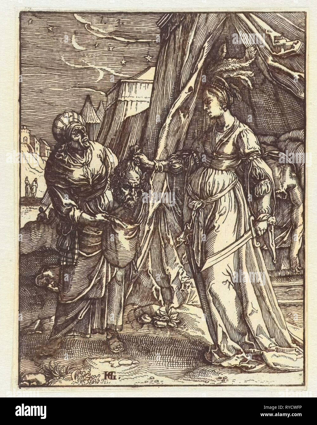 Giuditta con la testa di Oloferne, anonimo, Christoffel van Sichem (MI), 1600 - 1610 Foto Stock