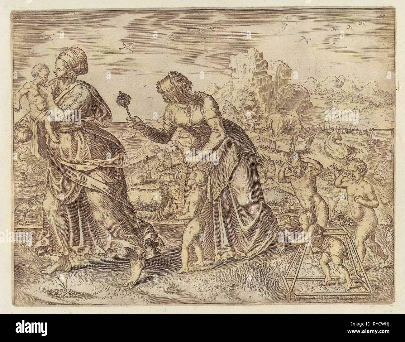 L umanità deve imparare tutto, Philips Galle, 1563 Foto Stock