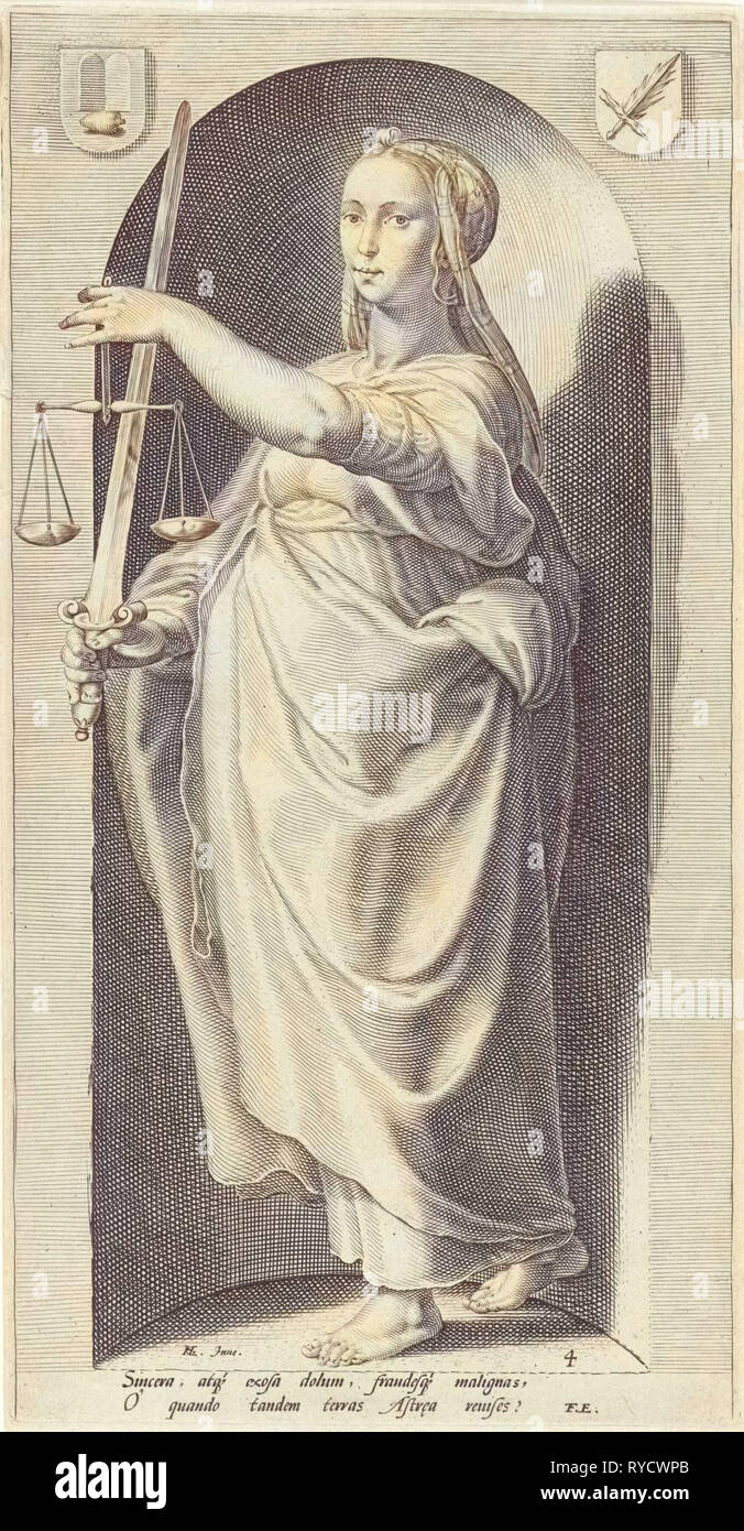 Giustizia (giustizia), Jacob Matham, Franco Estius, 1593 Foto Stock