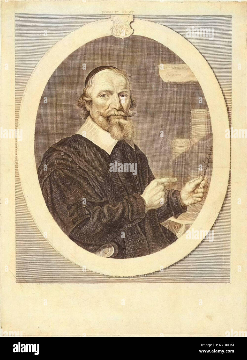 Ritratto di Timothy il Sayer, Theodor Matham, 1658 - 1676 Foto Stock