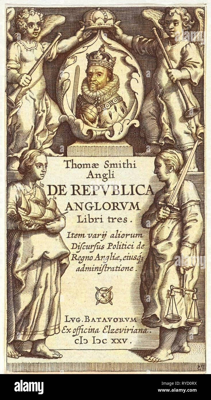 Ritratto di Giacomo I (re d'Inghilterra), Pieter Serwouters, Bonaventura Elzevier, Abraham Elzevier (MI), 1625 Foto Stock