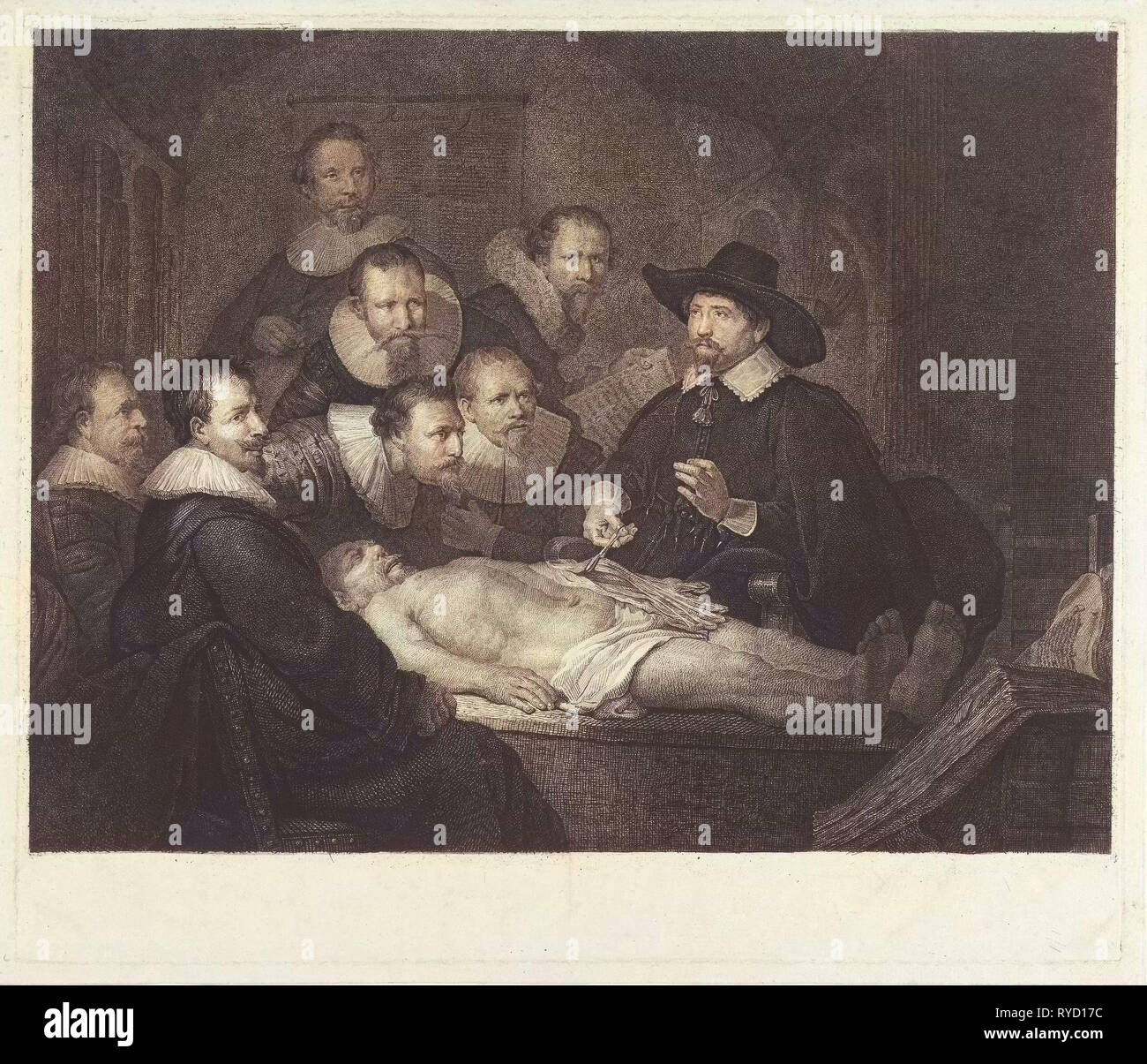 La Lezione di anatomia del dottor Nicolaes Tulp, Johannes Pieter de Frey, Rembrandt Harmensz. van Rijn, 1798 Foto Stock