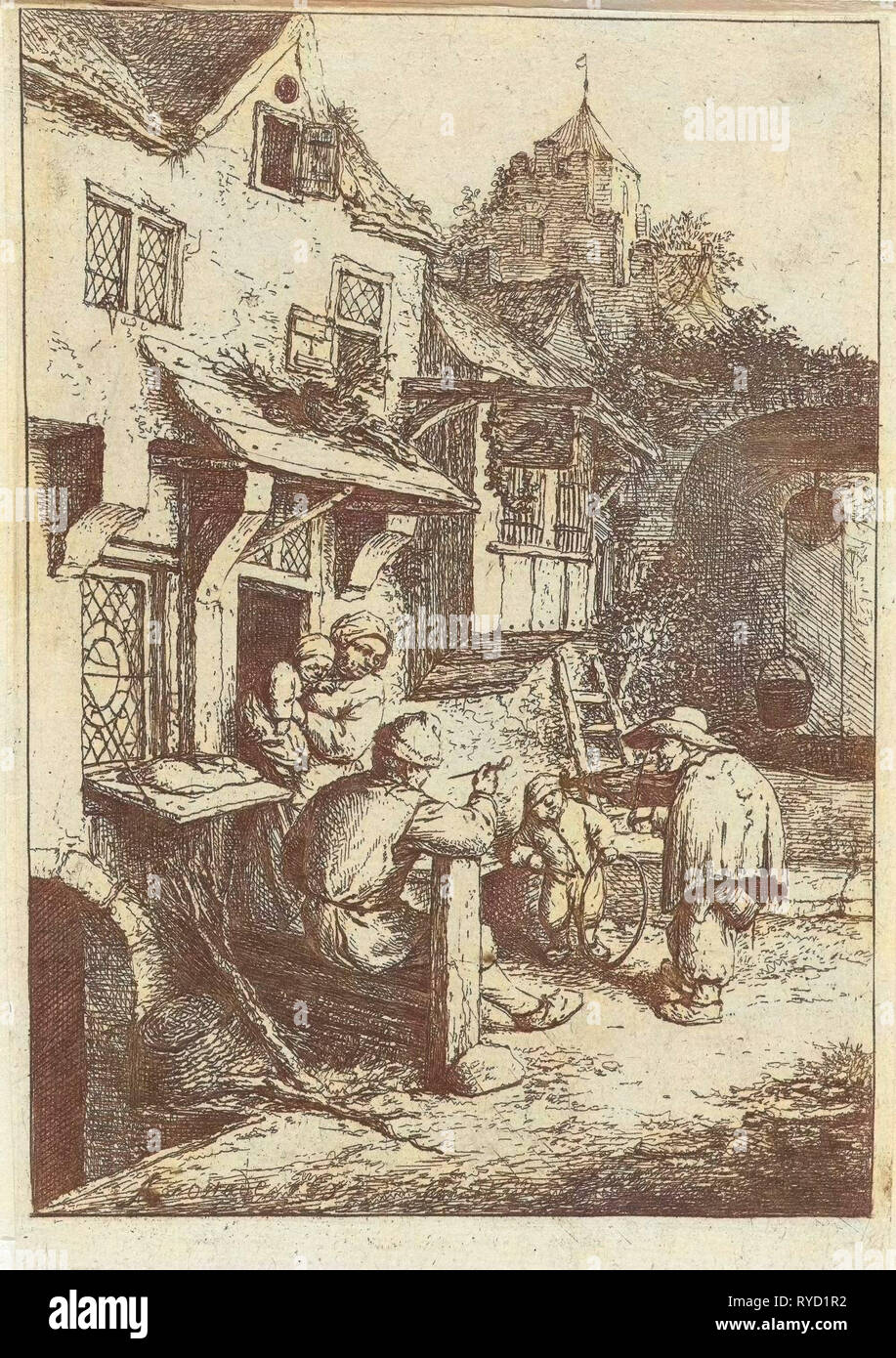 Humpback fiddler per una locanda Adriaen van Ostade, 1652 - 1656 Foto Stock