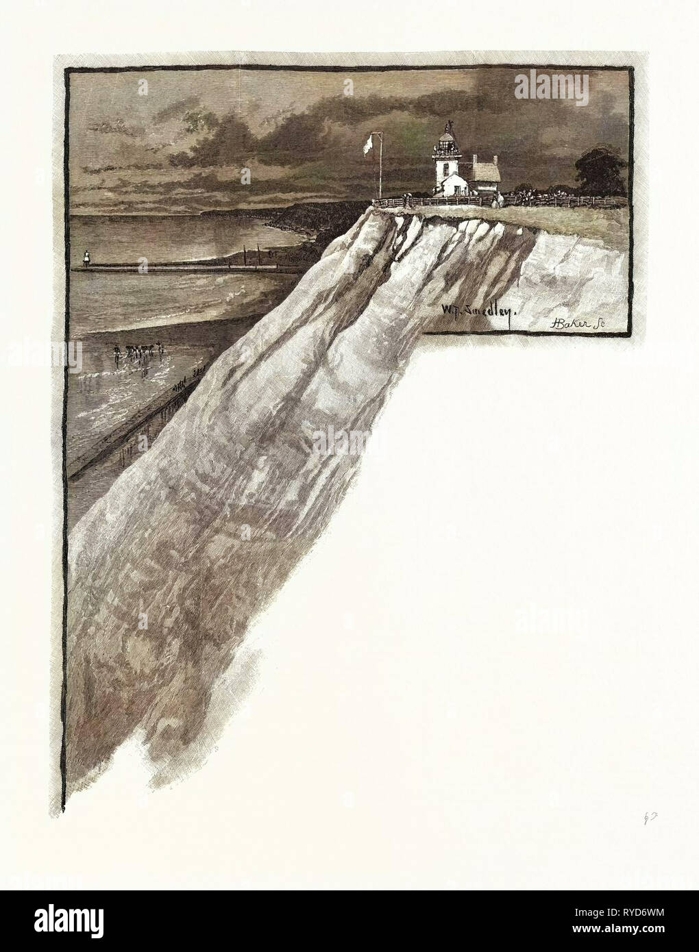 Il faro di Goderich, Canada, diciannovesimo secolo incisione Foto Stock