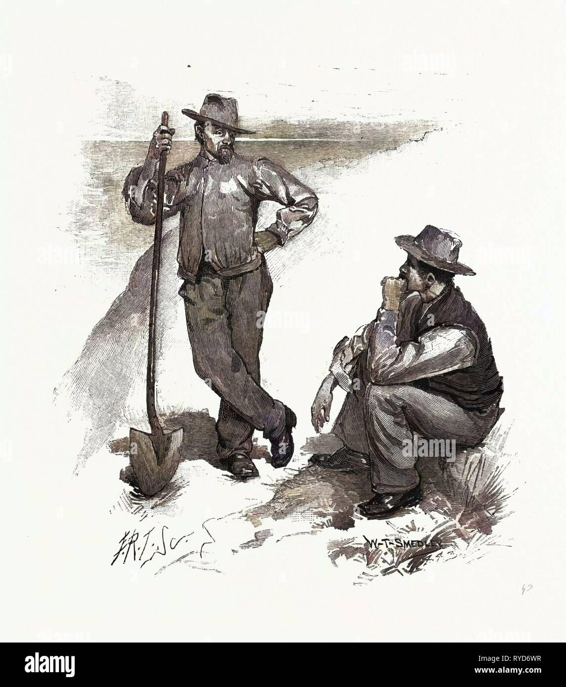 Lavoratori di sale, Canada, diciannovesimo secolo incisione Foto Stock