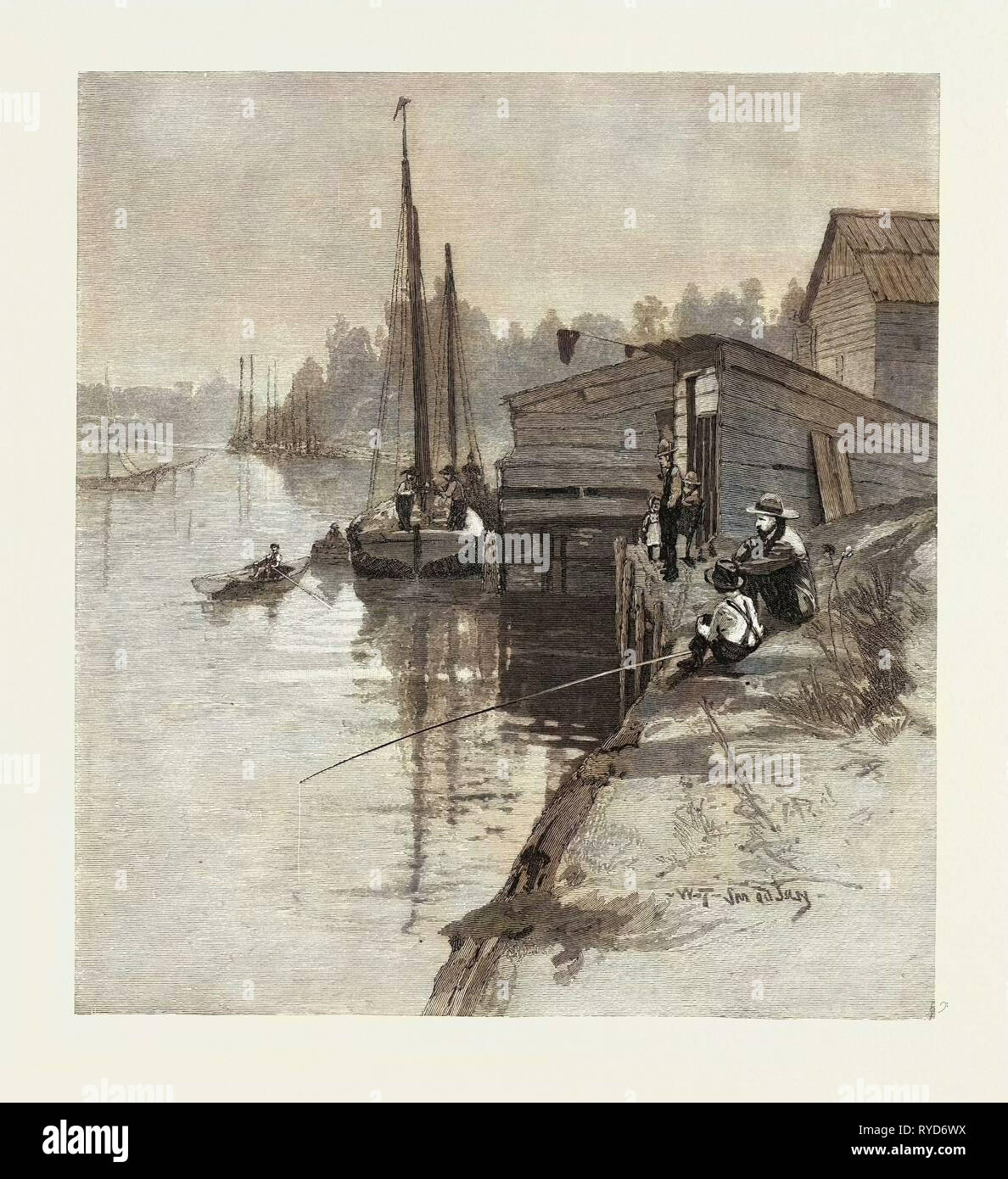 Serata a Southampton, Canada, diciannovesimo secolo incisione Foto Stock