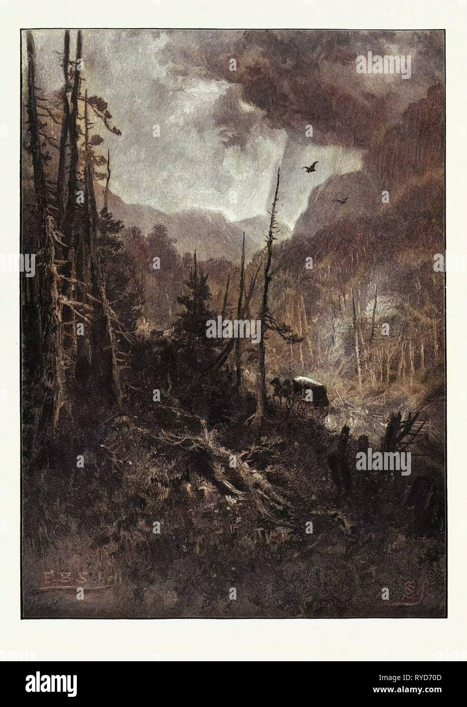 Bolton Pass, Canada, diciannovesimo secolo incisione Foto Stock