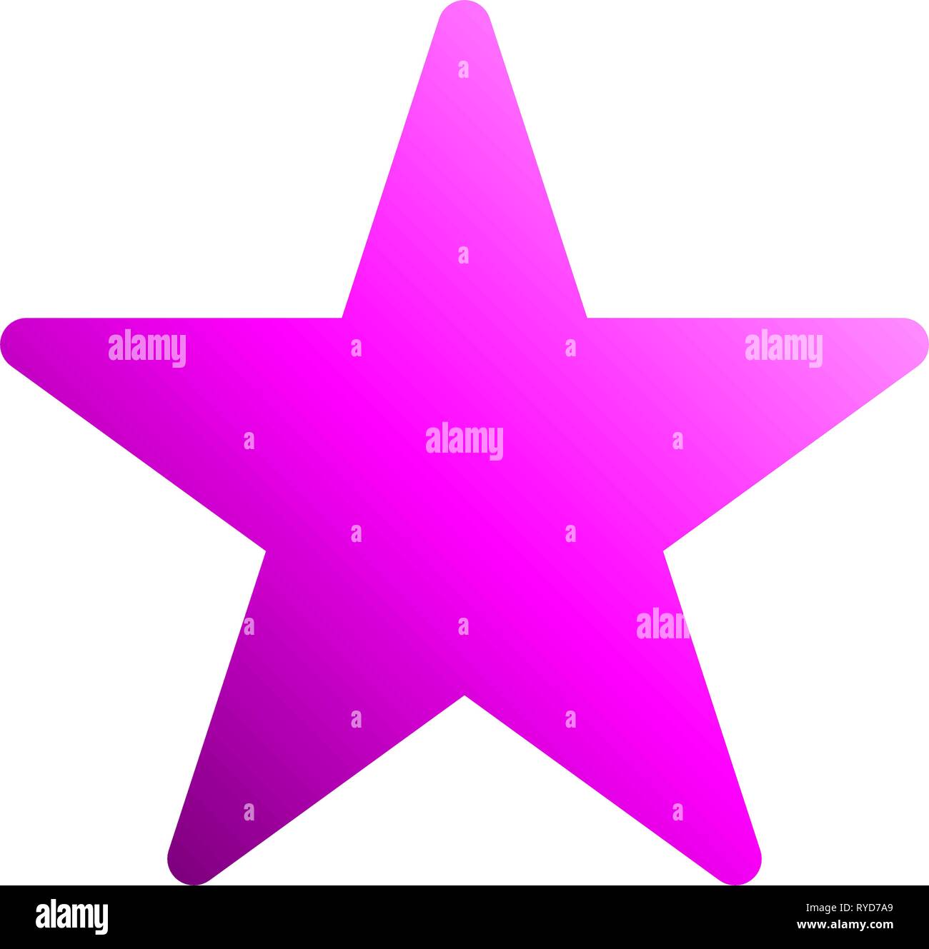 Stella simbolo icona - gradiente viola, 5 punte arrotondate, isolato - illustrazione vettoriale Illustrazione Vettoriale