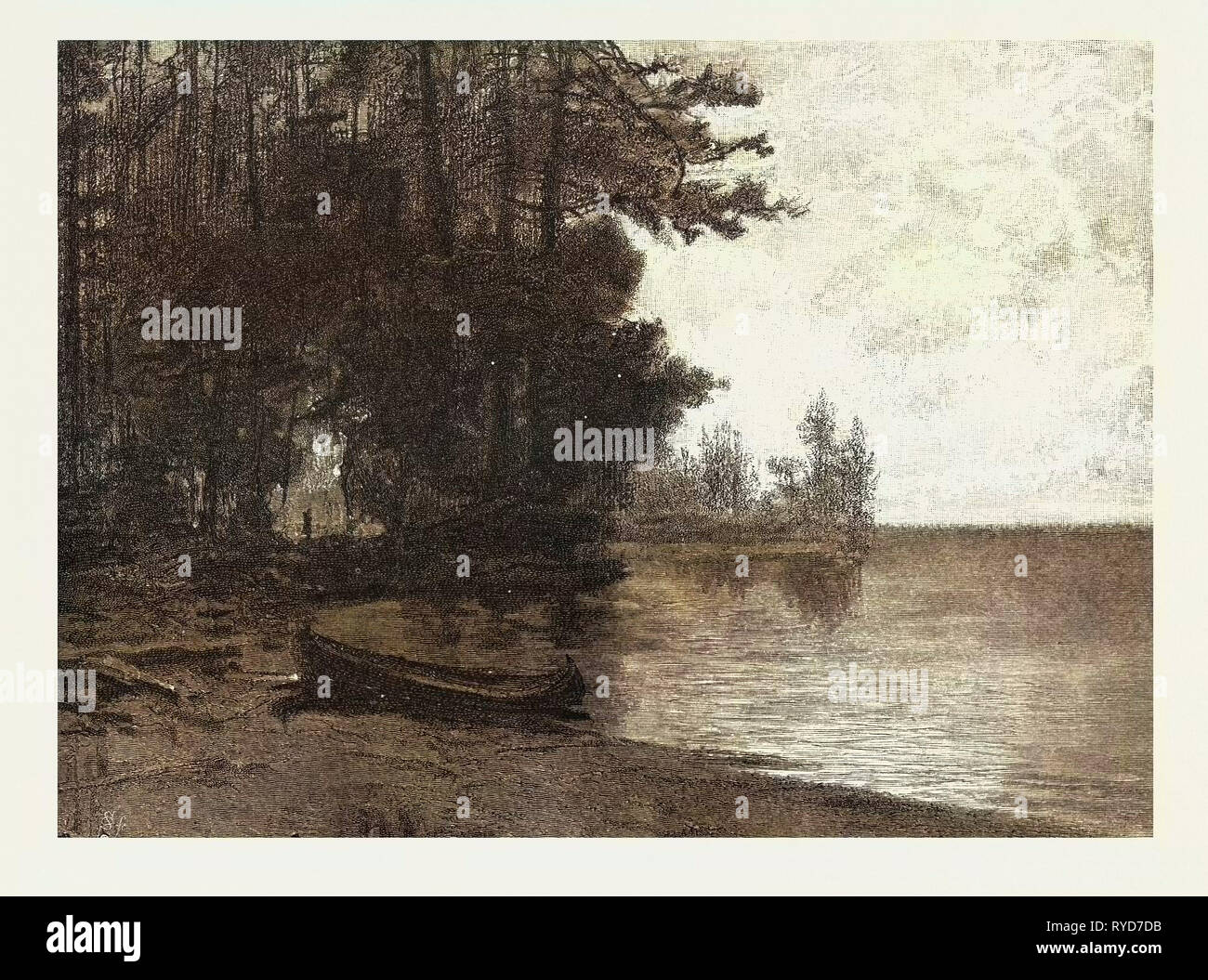 Lago Nipissing, Canada, diciannovesimo secolo incisione Foto Stock