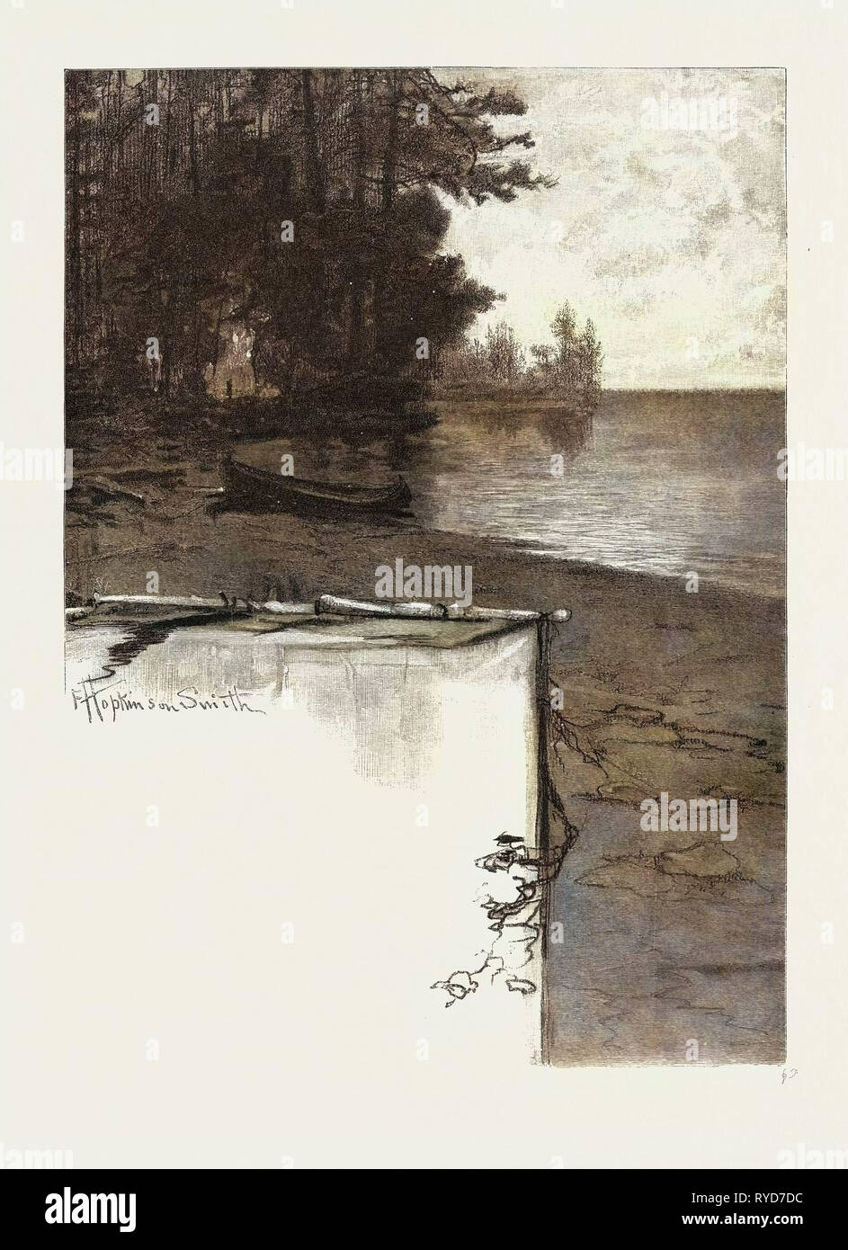 Lago Nipissing, Canada, diciannovesimo secolo incisione Foto Stock