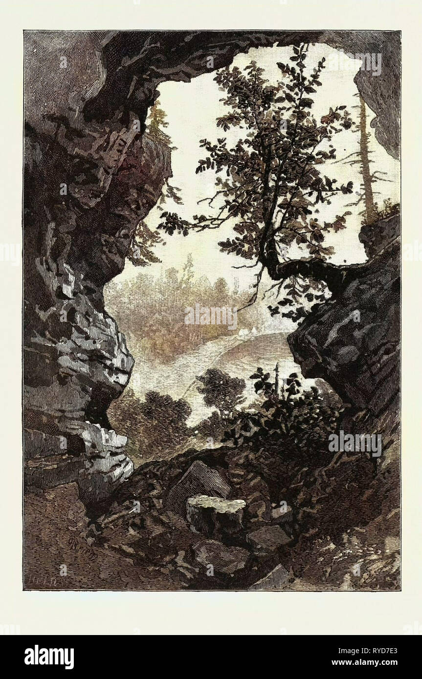 La miniera abbandonata, Canada, diciannovesimo secolo incisione Foto Stock