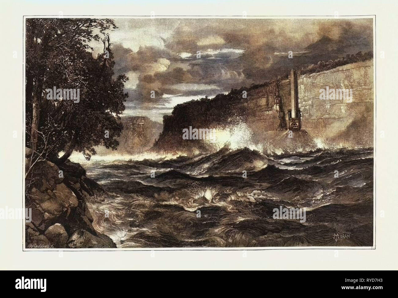 La vasca idromassaggio rapido, Canada, diciannovesimo secolo incisione Foto Stock