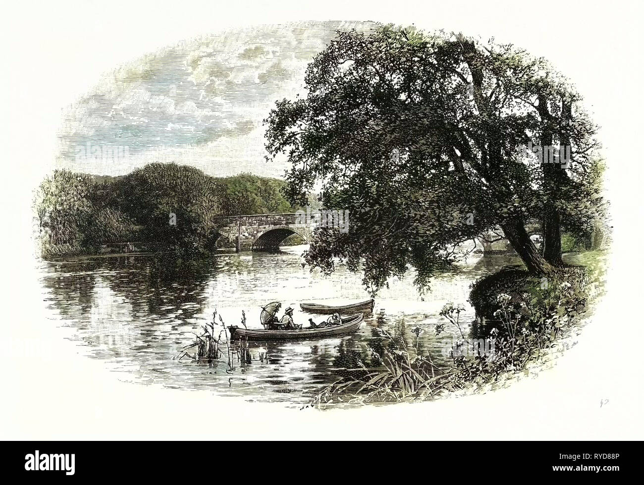 Il ponte, Otley, Regno Unito. Otley è una città di mercato e parrocchia civile nella città di Leeds Metropolitan Borough, West Yorkshire, Inghilterra, dal fiume Wharfe. Storicamente una parte del West Riding of Yorkshire Foto Stock