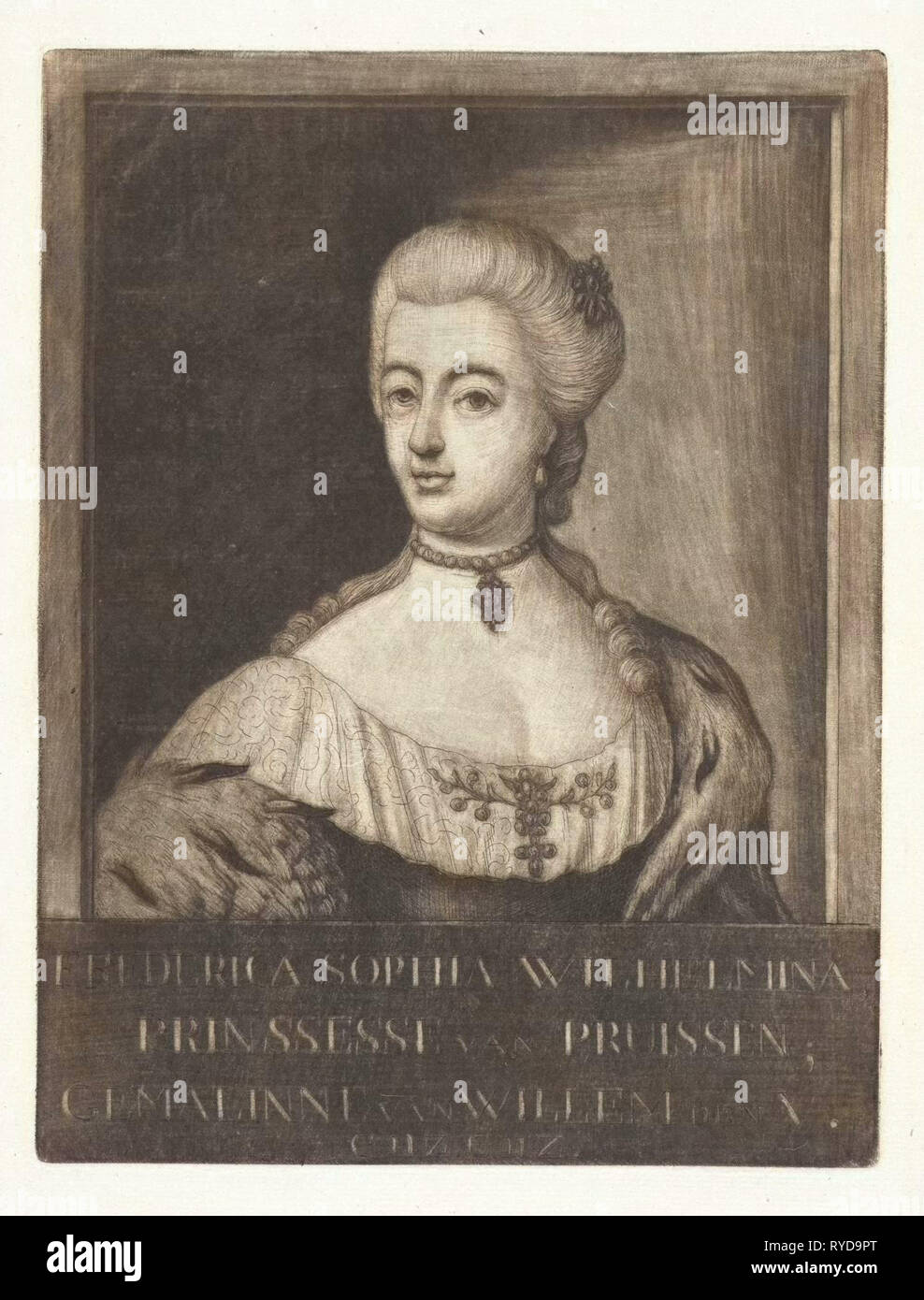 Ritratto di Wilhelmina di Prussia, Rienk Jelgerhuis, 1770 Foto Stock