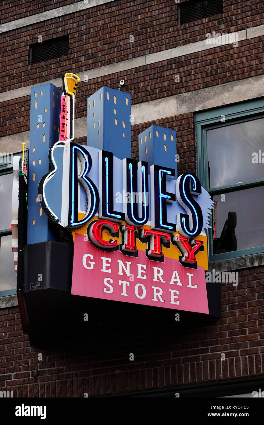 Blues city general store di Memphis, Tennessee Foto Stock