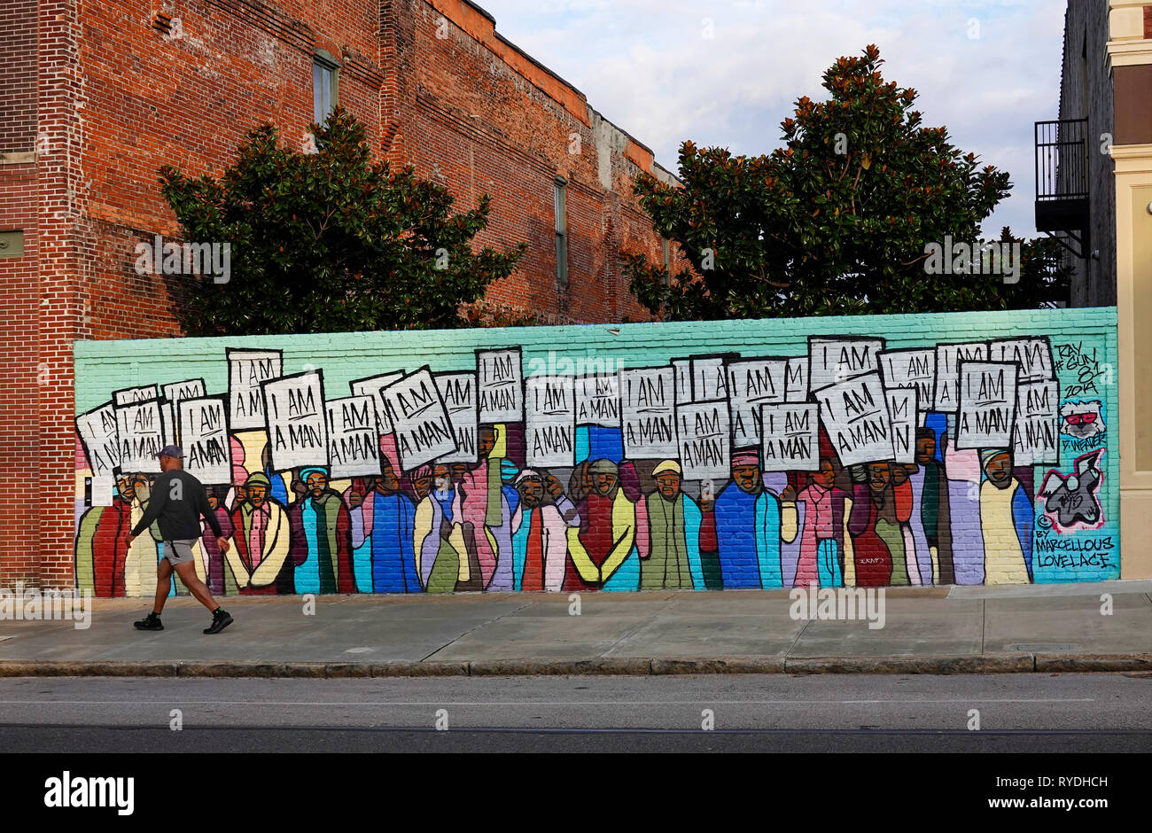 Io sono un uomo pubblico murale di Memphis, Tennessee Foto Stock