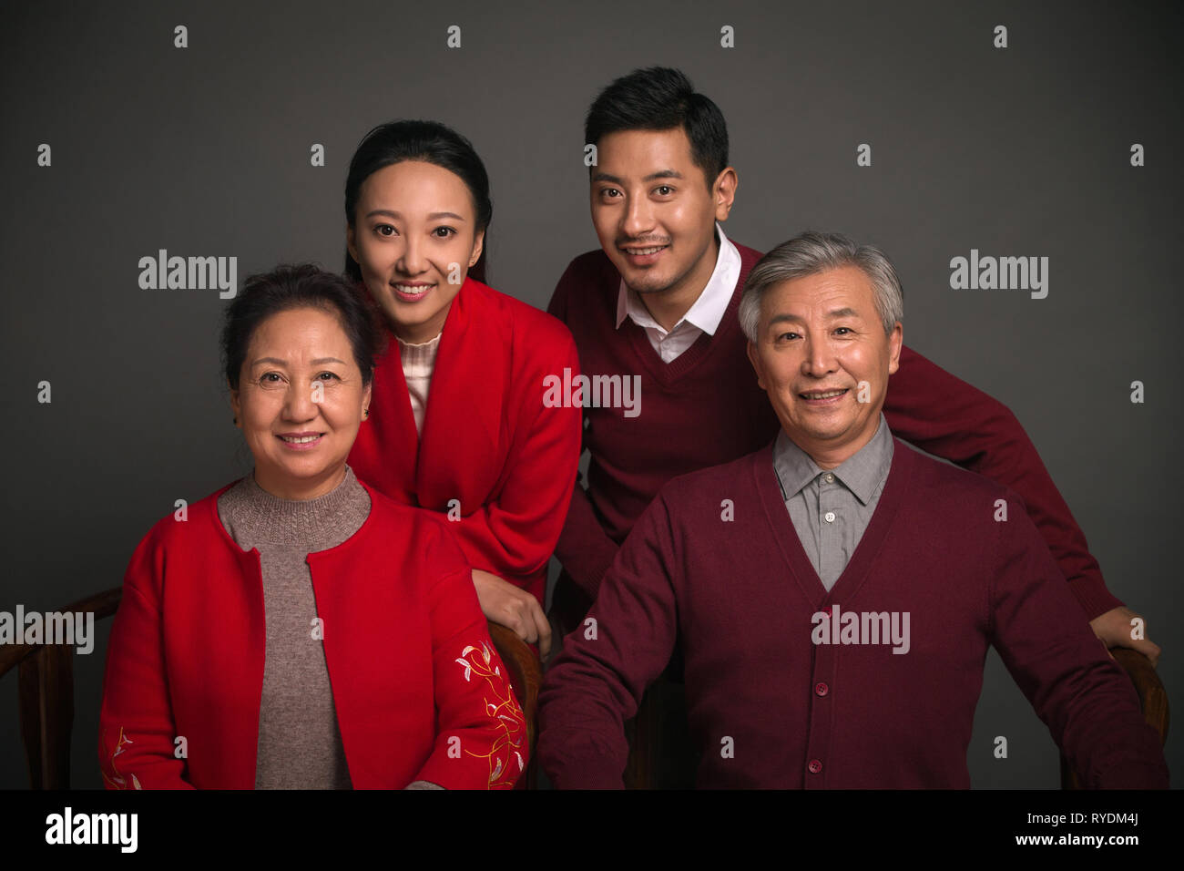 Felice Anno Nuovo famiglia Foto Stock