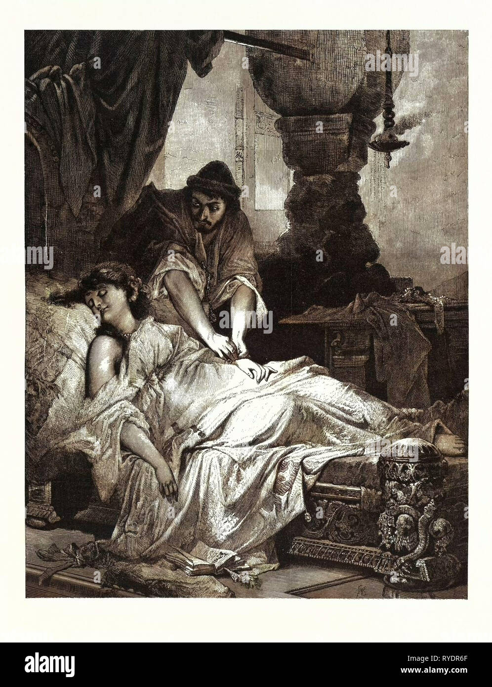 Iachimo e Imogen, William Shakespeare Cymbeline Foto Stock