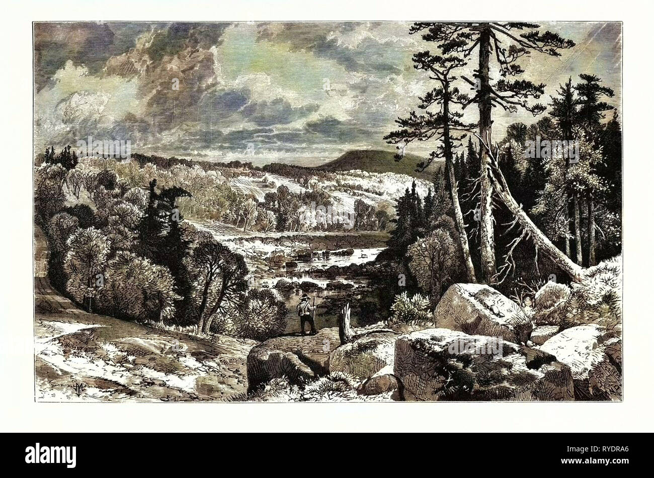 Uno scorcio della Missisquoi. Stati Uniti d'America. Missisquoi River è un affluente del lago Champlain, circa 80 miglia (130 Km) Lungo, nel nord del Vermont negli Stati Uniti e Sud del Québec in Canada Foto Stock