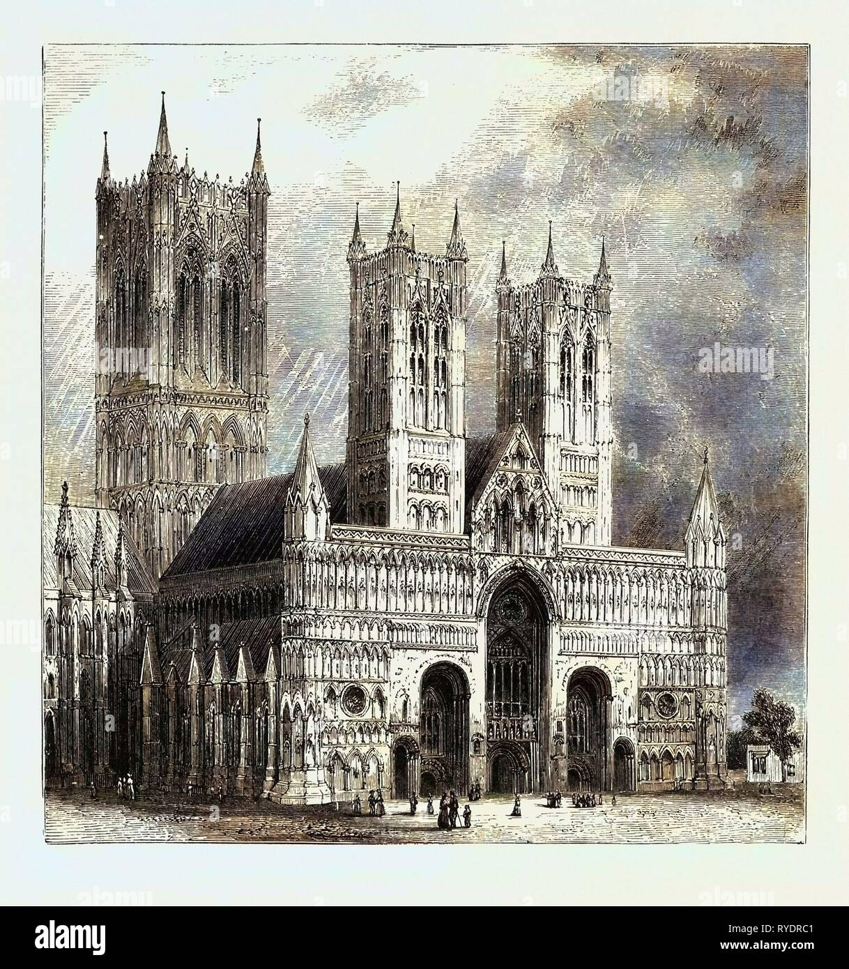 Cattedrale di Lincoln, Regno Unito. Cattedrale di Lincoln (in pieno la chiesa cattedrale della Beata Vergine Maria di Lincoln, o talvolta la Cattedrale di Santa Maria è una storica Cattedrale si trova a Lincoln in Inghilterra e la sede del Vescovo di Lincoln nella chiesa di Inghilterra. Costruzione iniziata nel 1088 e proseguita in varie fasi durante tutto il periodo Medioevale Foto Stock