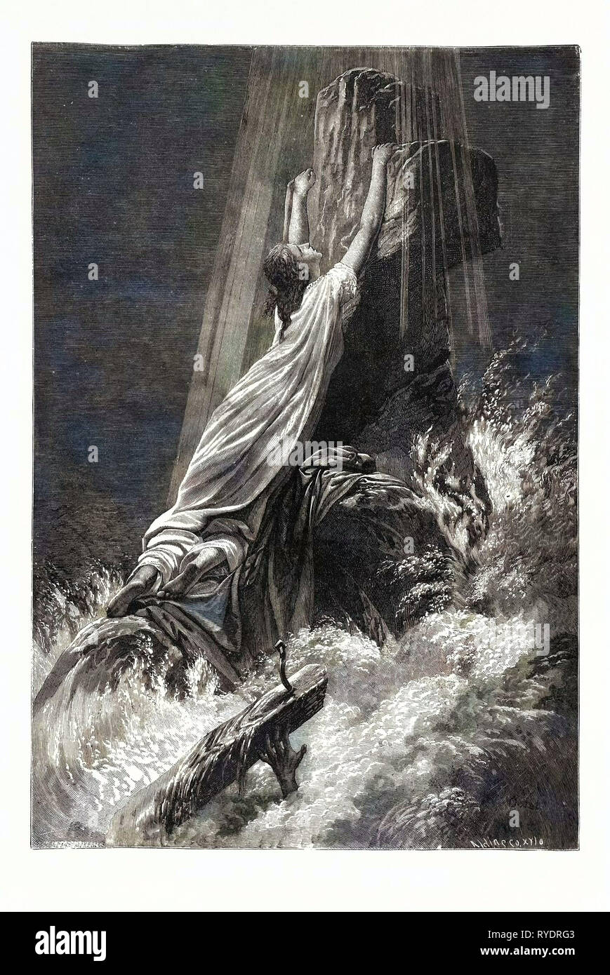 Salvate e perse. Stampa religiosa Foto Stock