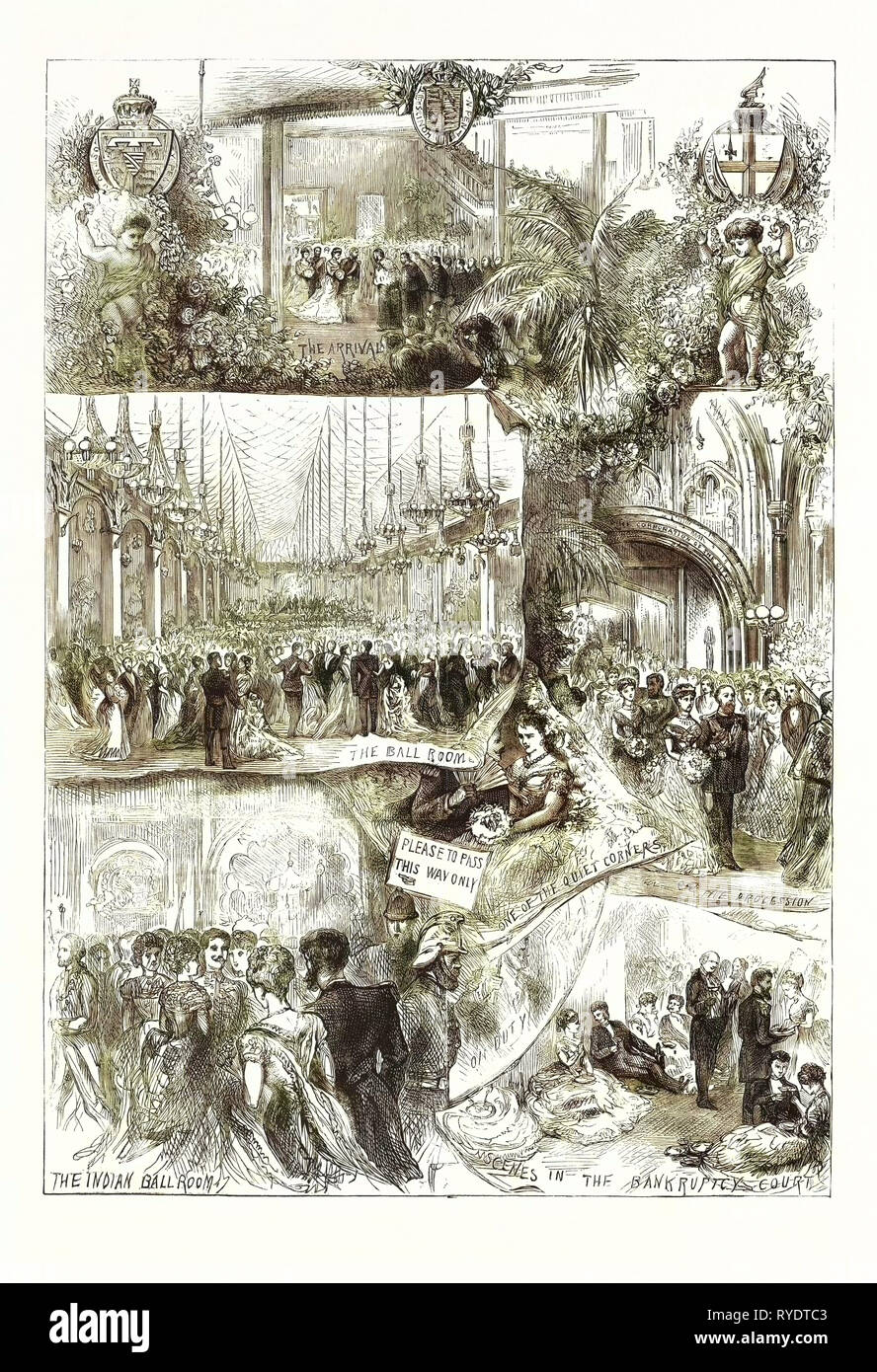 Il Principe di Galles visita alla città, venerdì 19 maggio, 1876, scene e interventi presso la Guildhall, Londra, incisione 1876, Regno Unito, Gran Bretagna British, Europa, Regno Unito, Gran Bretagna, europeo Foto Stock