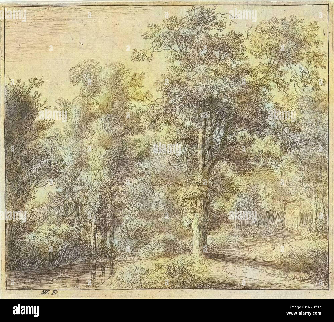 Ingresso della foresta, Anthonie Waterloo, 1630 - 1663 Foto Stock