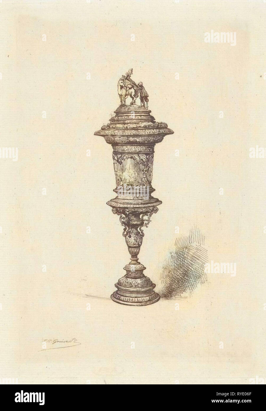 Gold Cup di Haarlem Guild of Saint Martin, Paesi Bassi, Johan Conrad Greive, 1847 - 1891 Foto Stock