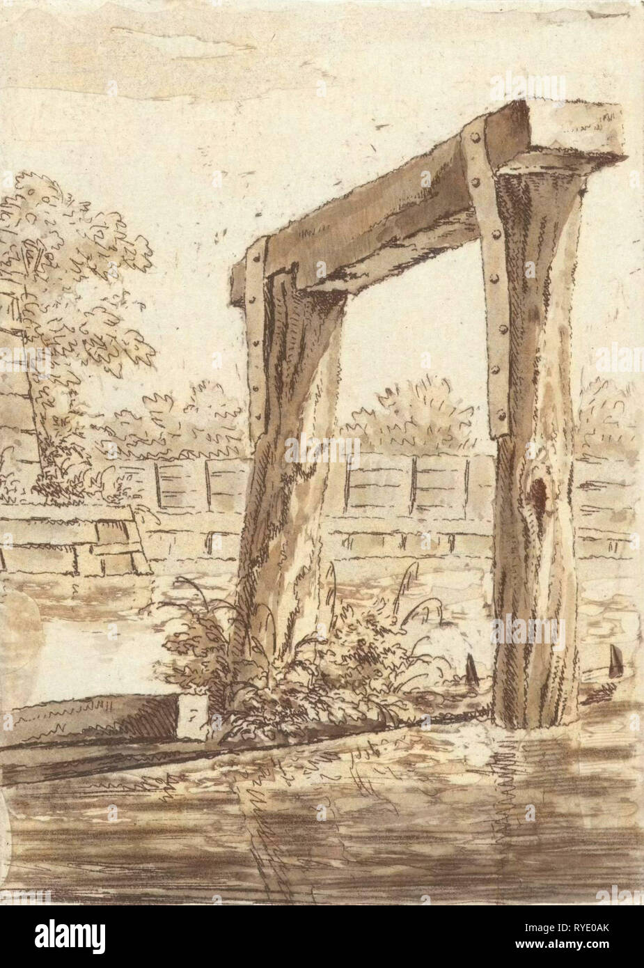 Due posti, con un bar al di sopra di esso, nell'acqua Foto Stock