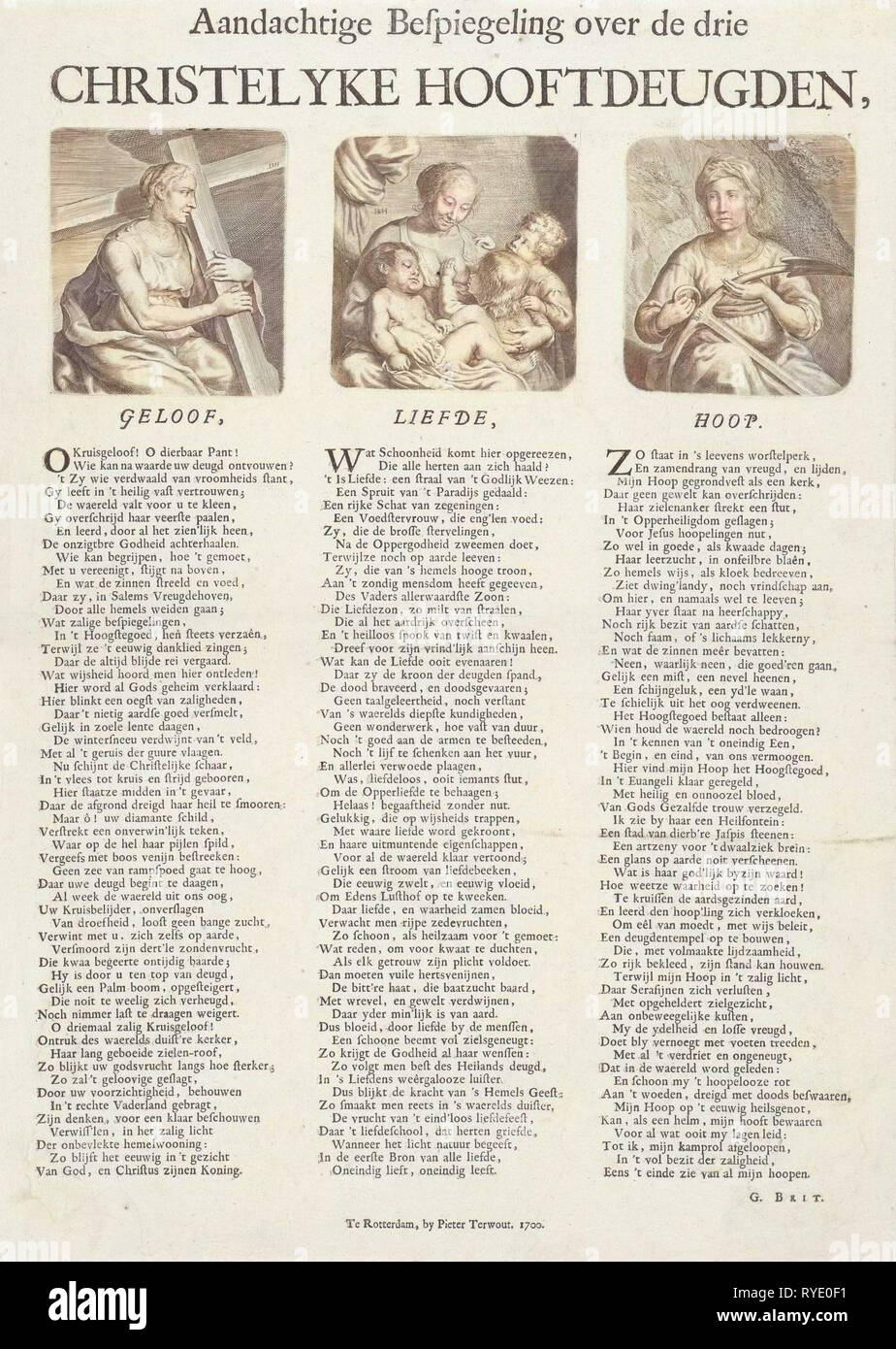 Tre virtù teologali di fede, di speranza, di amore Foto Stock