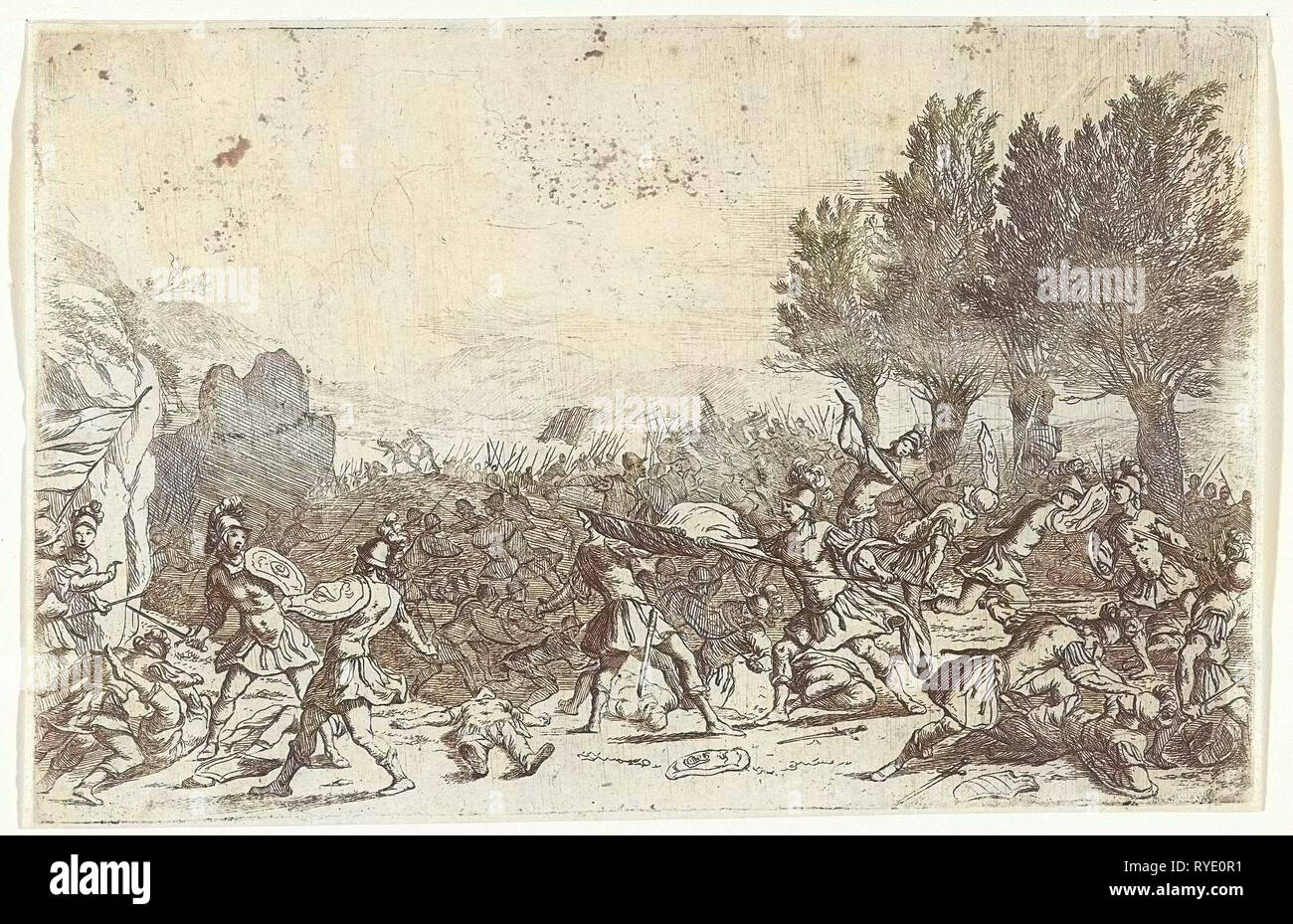 La battaglia, Jan van Ossenbeeck, 1647 - 1674 Foto Stock