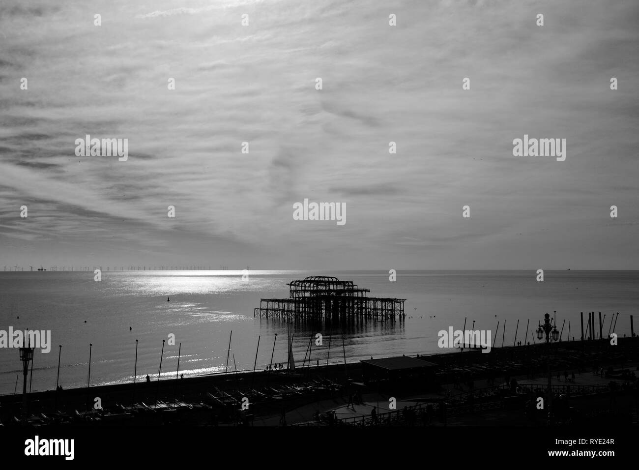 Molo Ovest, Brighton East Sussex, Inghilterra Foto Stock