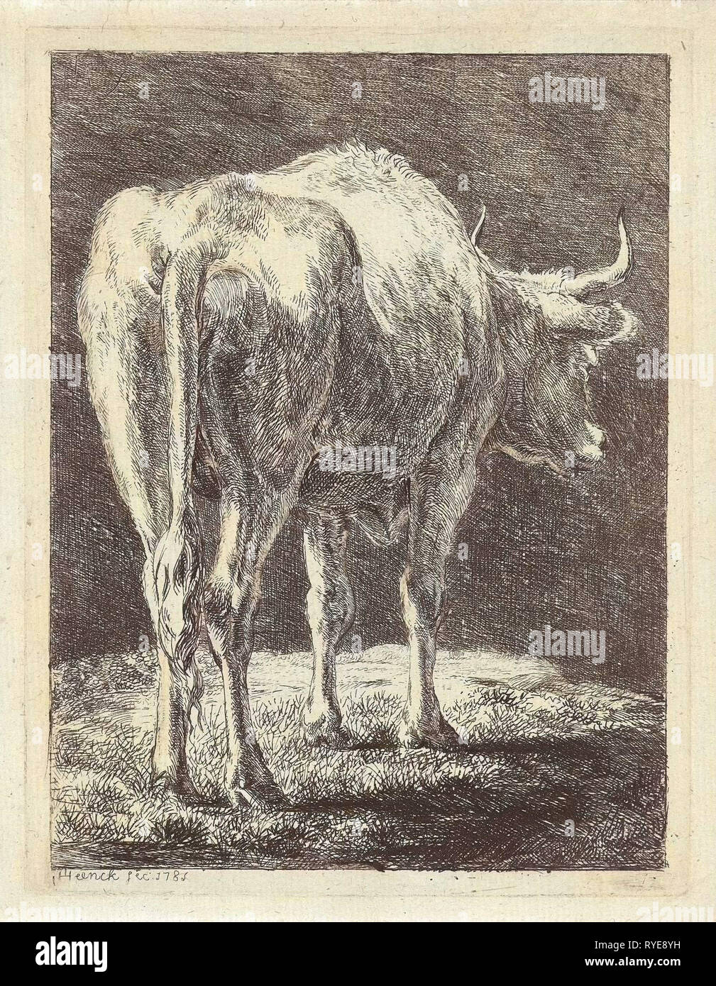 Mucca in un paesaggio, Jabets Heenck, 1781 Foto Stock