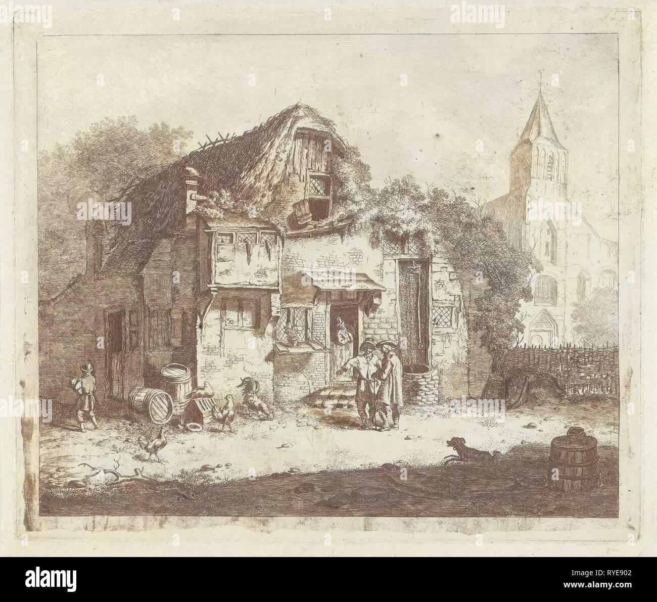 Azienda agricola in una chiesa, Jabes Heenck, 1780 Foto Stock