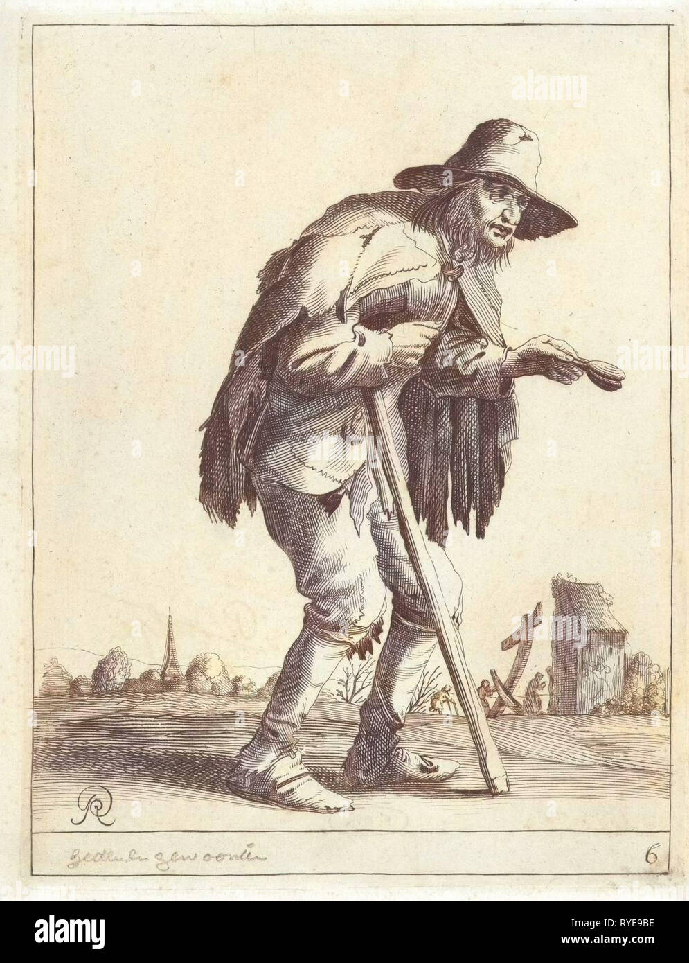 Lebbroso mendicante, Pieter Jansz. Quast, 1634 Foto Stock