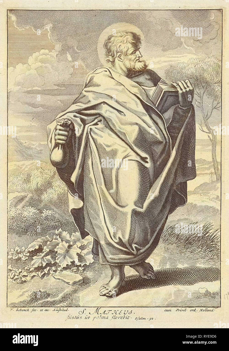 Apostolo Matteo, Pieter Schenk (MI), 1670 - 1711 Foto Stock