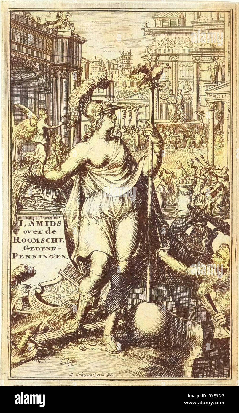 Personificazione della città di Roma, Adriaen Schoonebeek, 1693 Foto Stock