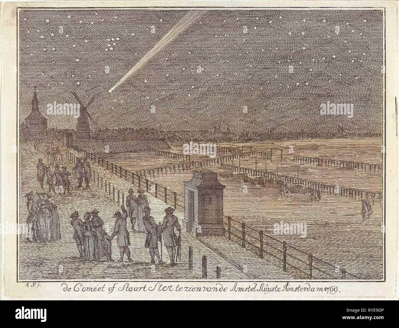 La cometa al di sopra di Amsterdam, Olanda, 1769, Paesi Bassi, Aert Schouman, 1769 Foto Stock