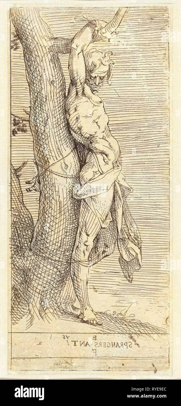 Il Martirio di San Sebastiano, Bartholomeus Spranger, 1557 - 1564 Foto Stock