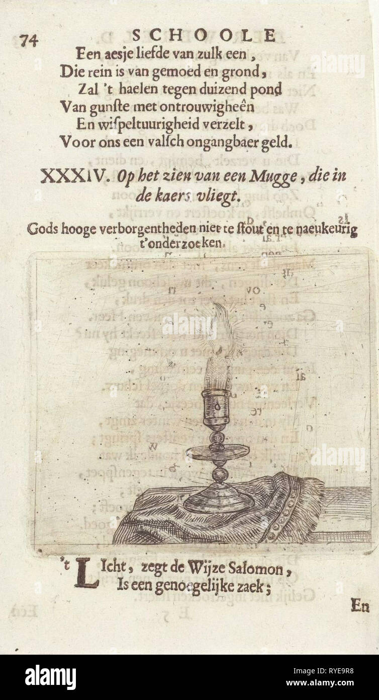 Zanzare intorno ad una candela, Arnold Houbraken, 1682 Foto Stock