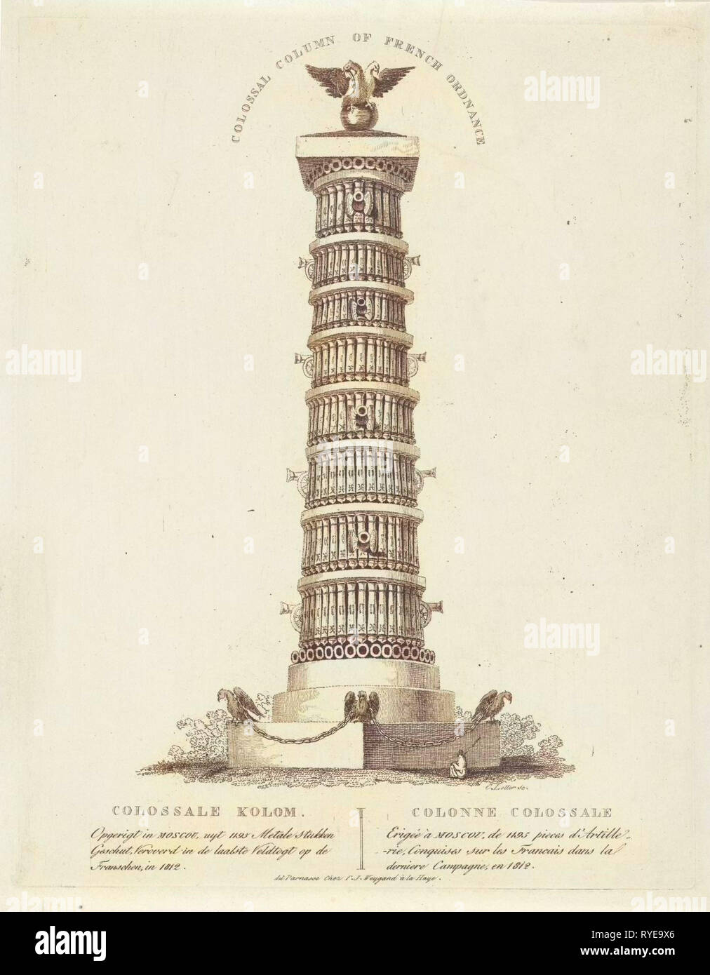 Colonna a Mosca, Christian Anthony Lotter, François Joseph Weygand, 1812 - 1839 Foto Stock