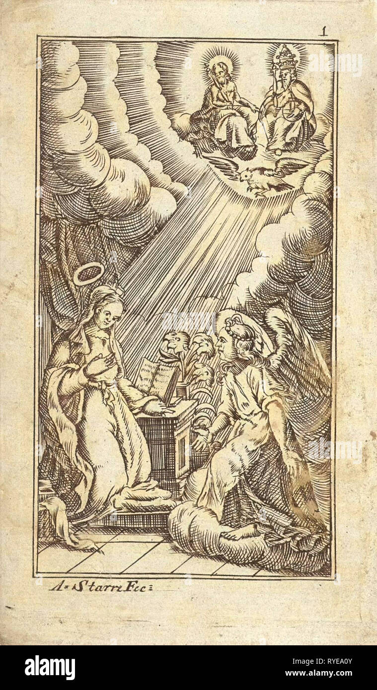 Annunciazione, Abramo Starre, 1711 - 1778 Foto Stock