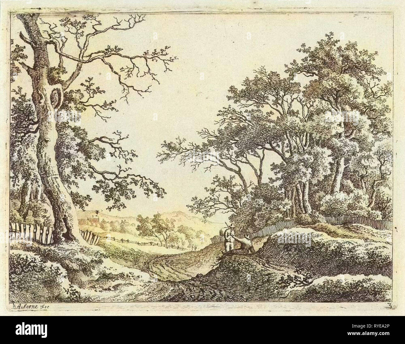 Paesaggio collinare, Adrianus Serne, 1783-1853 Foto Stock