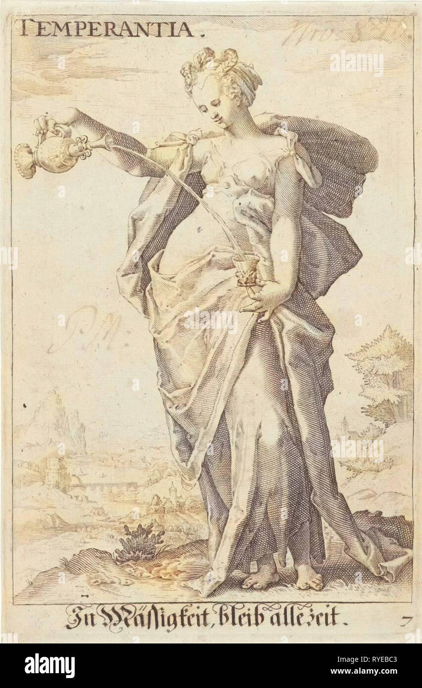 La temperanza (Temperanza), anonimo, Hendrick Goltzius, 1587 - 1637 Foto Stock