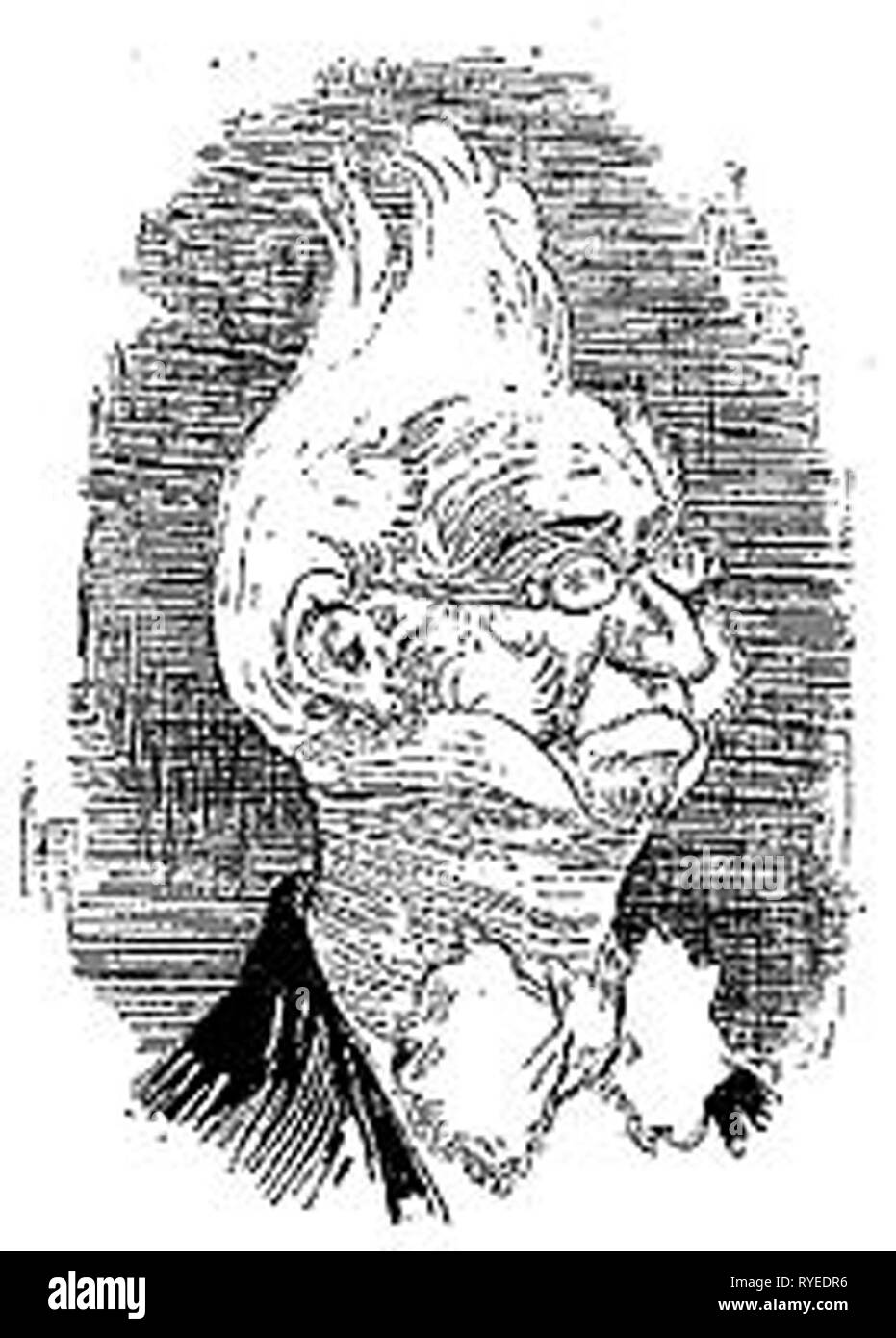 Vintage cartoon ritratto di un gentiluomo Foto Stock