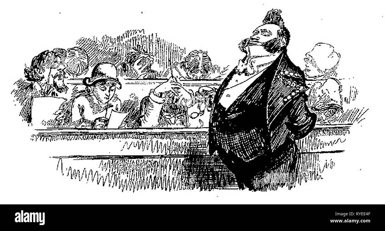 Vintage cartoon ritratto di un gentiluomo Foto Stock