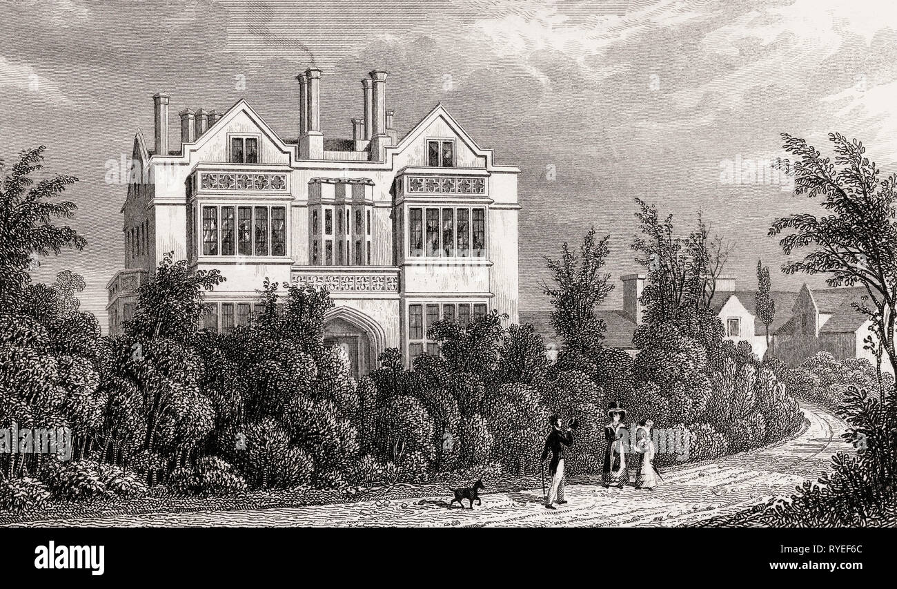 Sir H. Taylor della Villa, Regent's Park, Londra, Regno Unito, illustrazione di Th. H. Pastore, 1826 Foto Stock