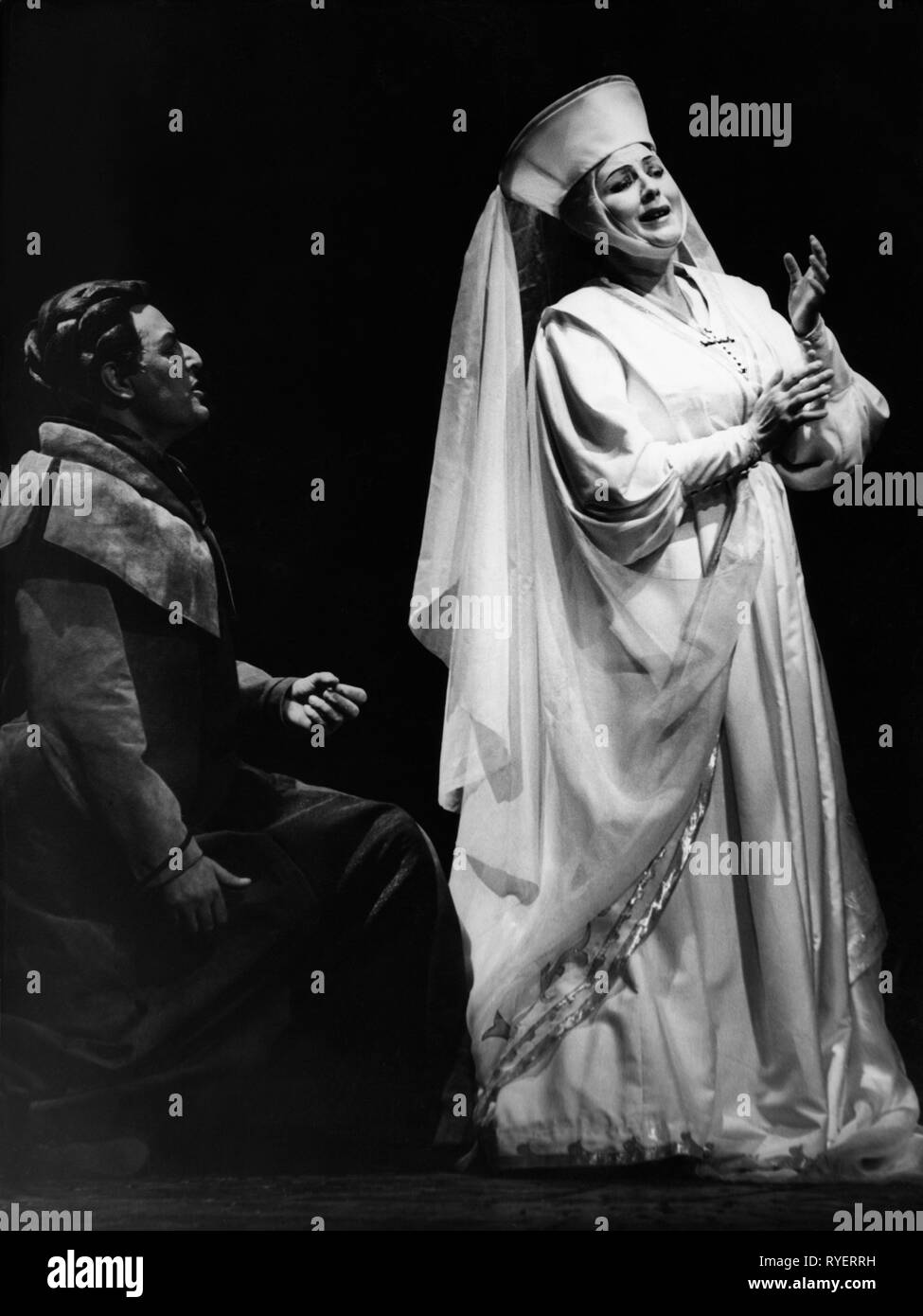 Opera, " Tannhaeuser ", con Elisabeth Rose (cantante), tedesco Opera di Stato di Berlino, Berlino, Germania orientale, ottobre 1962, Additional-Rights-Clearance-Info-Not-Available Foto Stock